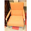 Image 1 : SHOWHOME ORANGE FABRIC AND METAL ARMCHAIR