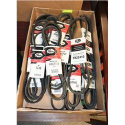 LARGE FLAT OF ASSORTED GATES BELTS.