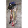 Image 1 : LOT OF SNOW SHOVELS, YARD TOOLS AND CROW BARS