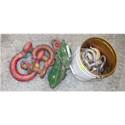 LOT OF HEAVY DUTY CLEVISES, PULLEYS AND MORE
