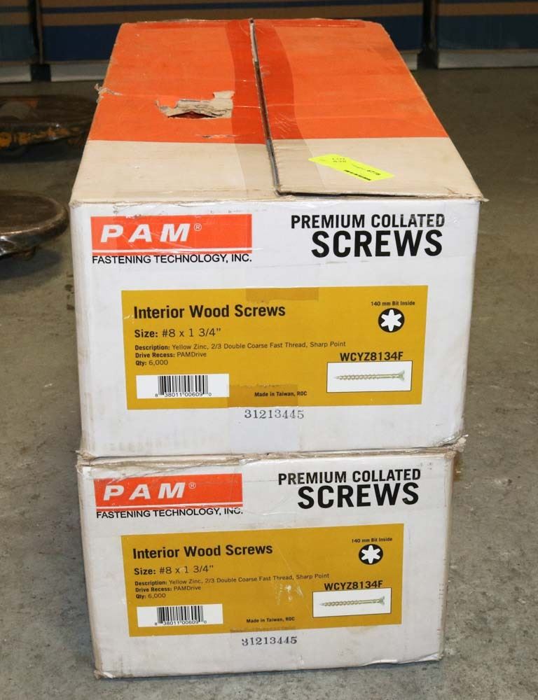 2 CASES OF PAM PREMIUM COLLATED SCREWS 1 3/4"