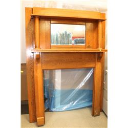WALL MOUNT VINTAGE OAK MANTLE