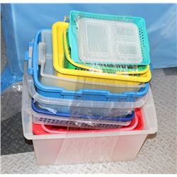LOT OF 12 STORAGE/SORTING CONTAINERS,