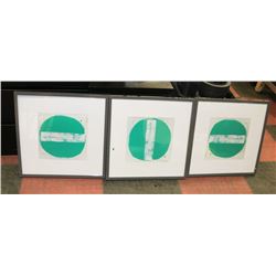 SHOWHOME LOT OF 3 GREY FRAMED PICTURES