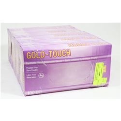 LOT OF 5 GOLD TOUCH SZ XL POWDER FREE LATEX GLOVES