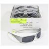 Image 1 : BOX OF SILVER DESIGNER SUNGLASSES W/ BLACK LENSES