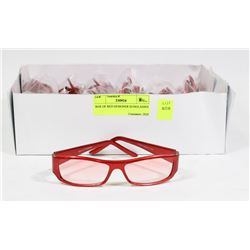 BOX OF RED DESIGNER SUNGLASSES