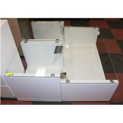 NEW WHITE AND GLASS 3 PC COFFEE TABLE SET