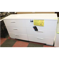 GLOSS WHITE 6 DRAWER DRESSER