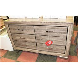 NEW WOOD TONE 6 DRAWER DRESSER