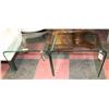 Image 1 : PAIR OF ALL GLASS END TABLES