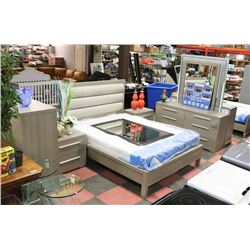 NEW GREY 8 PC QUEEN SIZE BEDROOM SUITE
