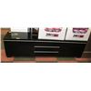 Image 1 : SHOWHOME GLOSS BLACK TV STAND WITH STORAGE