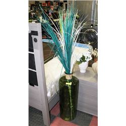 30" TALL GREEN JUG WITH ARTIFICIAL GRASS