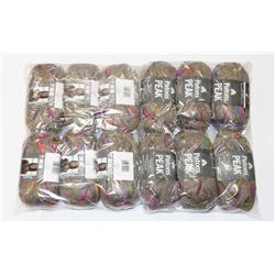 LOT OF 12 PATONS PEAK COLORWHEEL 90G BALL