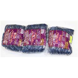 LOT OF 3 BLUE/BLACK 1LB BAGS  OF 100% ACRYLIC YARN
