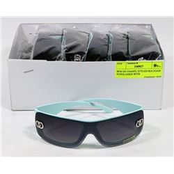 BOX OF CHANEL STYLED SEA FOAM SUNGLASSES WITH
