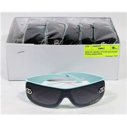 BOX OF CHANEL STYLED SEA FOAM SUNGLASSES WITH