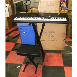 CASIO WK-6600 KEYBOARD WITH STAND AND STOOL