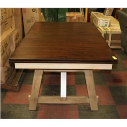 NEW 2 TONE DOUBLE SLIDE OUT LEAF KITCHEN TABLE