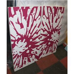 PAIR OF WHITE AND PINK SHOWHOME CANVAS PICTURES