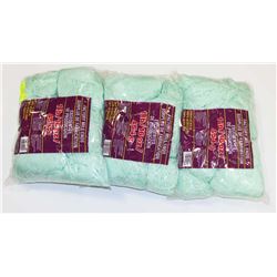LOT OF 3 MINT GREEN 1LB BAGS  OF 100% ACRYLIC