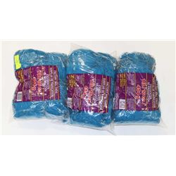 LOT OF 3 MEDIUM BLUE 1LB BAGS OF 100% ACRYLIC YARN