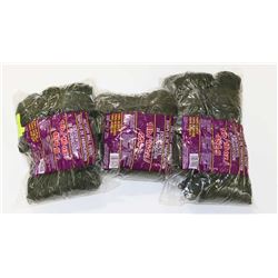 LOT OF 3 DARK GREEN 1LB BAGS  OF 100% ACRYLIC