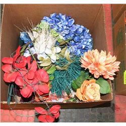 BOX OF ARTIFICIAL PLANTS