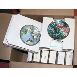 LOT OF 7 COLLECTOR PLATES, HUMMINGBIRDS WITH COAS.