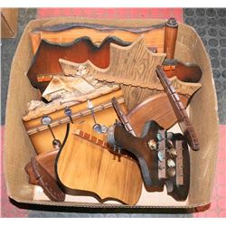 LARGE BOX W/ESTATE SPOON WOOD WALL-