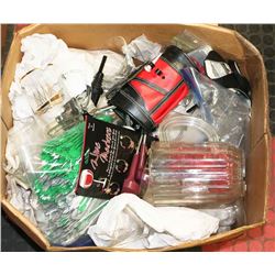 ESTATE BOX W/COLLECTION OF BAR GLASS