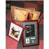 Image 1 : LOT OF FRAMED PICTURES & ONE GOLF TIN INCL