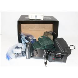 BOX OF ASSORTED CAMERAS INCL RICOH AF55D, PENTAX