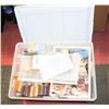 Image 1 : BIN FULL OF RUG HOOKING SUPPLIES INCLUDING WOOL