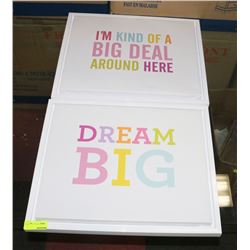 SHOWHOME PAIR OF INSPIRATIONAL CANVAS PICTURES