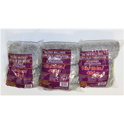 LOT OF 3 GRAY/SILVER 1LB BAGS  OF 100% ACRYLIC