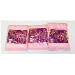 LOT OF 3 PINK 1LB BAGS  OF 100% ACRYLIC