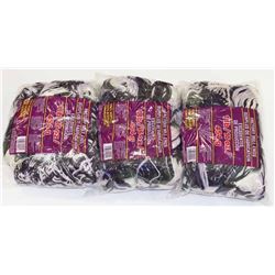 LOT OF 3 PURPLE/GREEN 1LB BAGS  OF 100% ACRYLIC