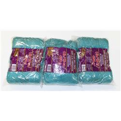 LOT OF 3 TEAL 1LB BAGS  OF 100% ACRYLIC