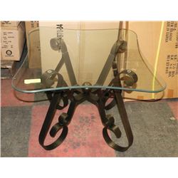 NEW METAL AND GLASS END TABLE