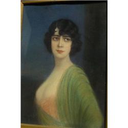 KAULBACH, Anton, 1864-1930. “Portrait of a young Lady”. Pastel, signé. École