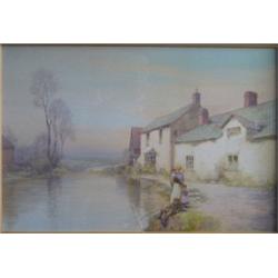 WHITE, John, 1851-1933. “Fishing by the Riverbank”.