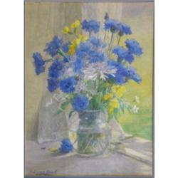 WINTER-SHAW, Arthur, 1869-1948. “Still Life of Flowers”. Aquarelle, signée.