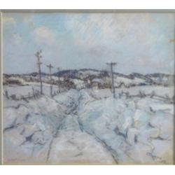 DES CLAYES, Berthe, A.R.C.A., 1877-1968. “Winter Road”.