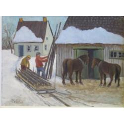 PFEIFFER, Gordon Edward, 1899-1983. “Load of Logs for Firewood”.
