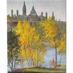 LEIMANIS, Andris, 1938- . “Autumn Gold-View of Parliament Buildings from Nepean Point”.