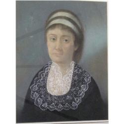 École canadienne 19e S./19th C. Canadian School. “Portrait de Femme”. Pastel/Pastel.