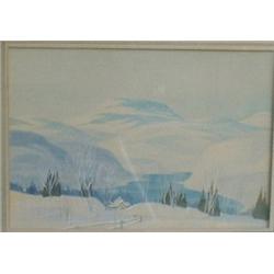 NORWELL, Graham Noble, 1901-1967. “January Morning”. Aquarelle, signée.