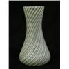 Image 1 : Un vase conique en verre de Venise de Venini à décor latticino vert et blanc.
